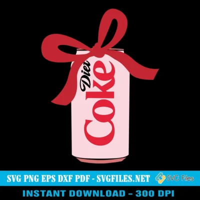 Diet Coke Can SVG PNG - With Coquette Bow SVG - Coca Cola Drinking Designs