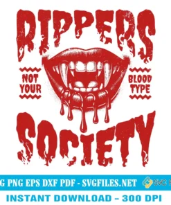 Halloween Rippers Society SVG PNG, Vampire Lips Designs