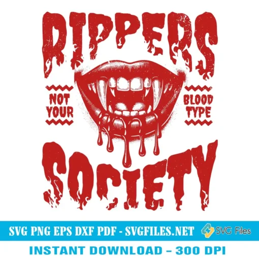 Halloween Rippers Society SVG PNG, Vampire Lips Designs