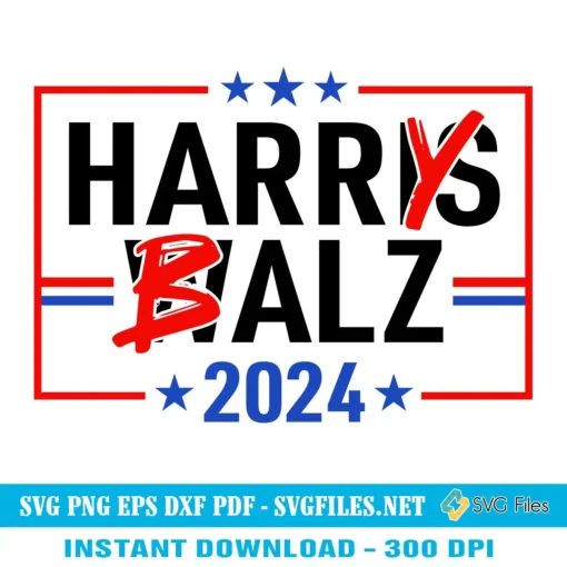 Harry Balz 2024 Campaign SVG PNG, Harris And Walz Democrat Designs