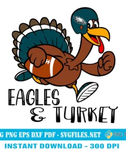 Philadelphia Eagles And Turkey SVG PNG, Football Thanksgiving Day Designs