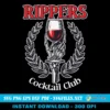 Rippers Cocktail Club SVG PNG, Skeleton Hand Vampire Halloween