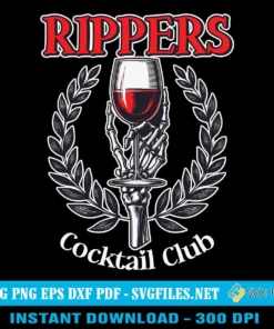 Rippers Cocktail Club SVG PNG, Skeleton Hand Vampire Halloween