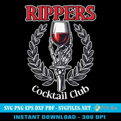 Rippers Cocktail Club SVG PNG, Skeleton Hand Vampire Halloween