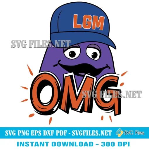 OMG LFGM Cartoon SVG PNG - New York Mets Designs