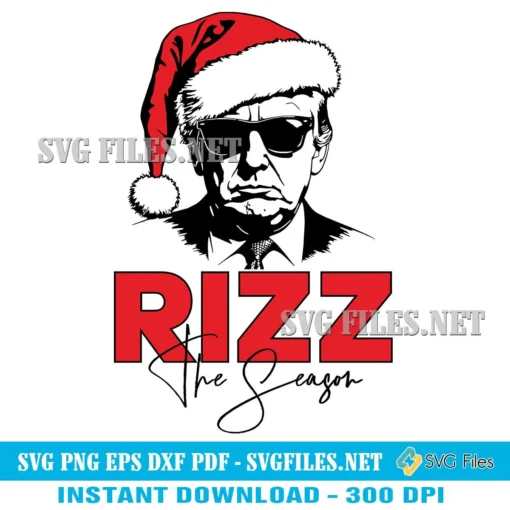 Rizz the Season Donald Trump Christmas SVG PNG Designs